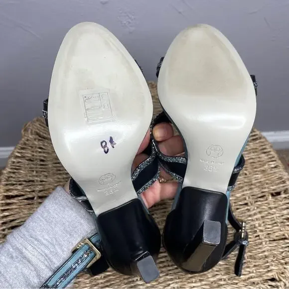 JASON WU Snakeskin Leather Strappy Heels Womens Size 36.5 Italy Party Elevated - Picture 6 of 9